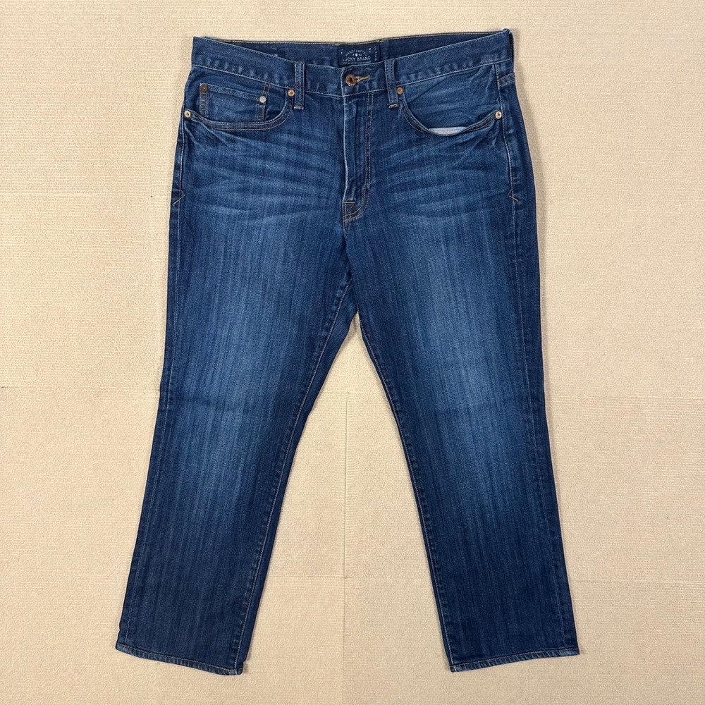 Lucky Brand 121 Jeans Men 34x28 Heritage Slim Dark Wash Blue Stretch Denim